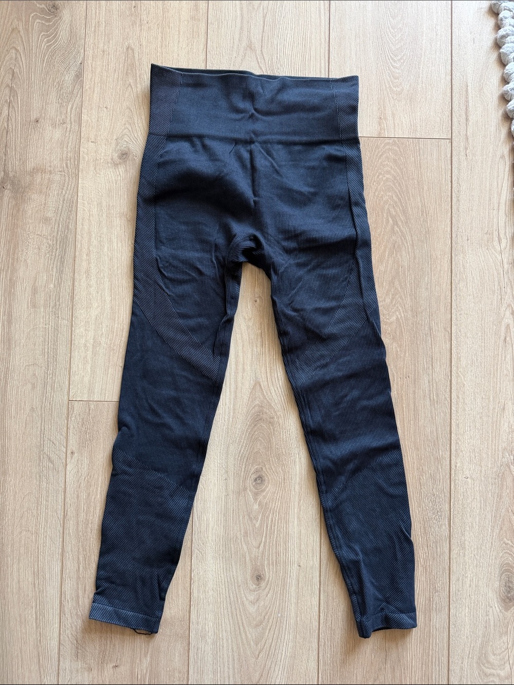 JoyLab Black High-Waist Ribbed Seamless Leggings Size S